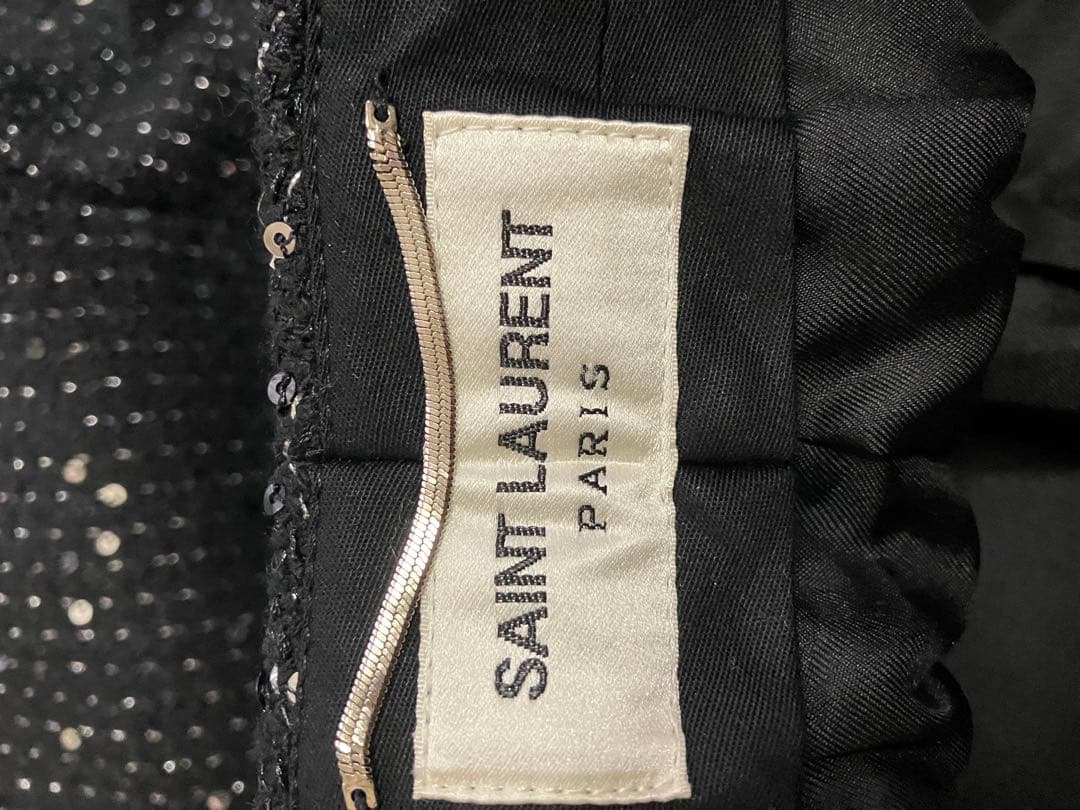 saint laurent paris スパンコールツイードスラックス