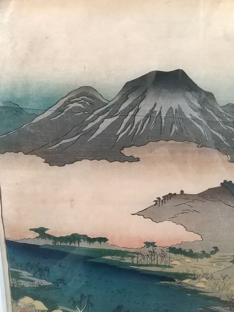 本物 歌川広重 六十余州名所図会 河内男山