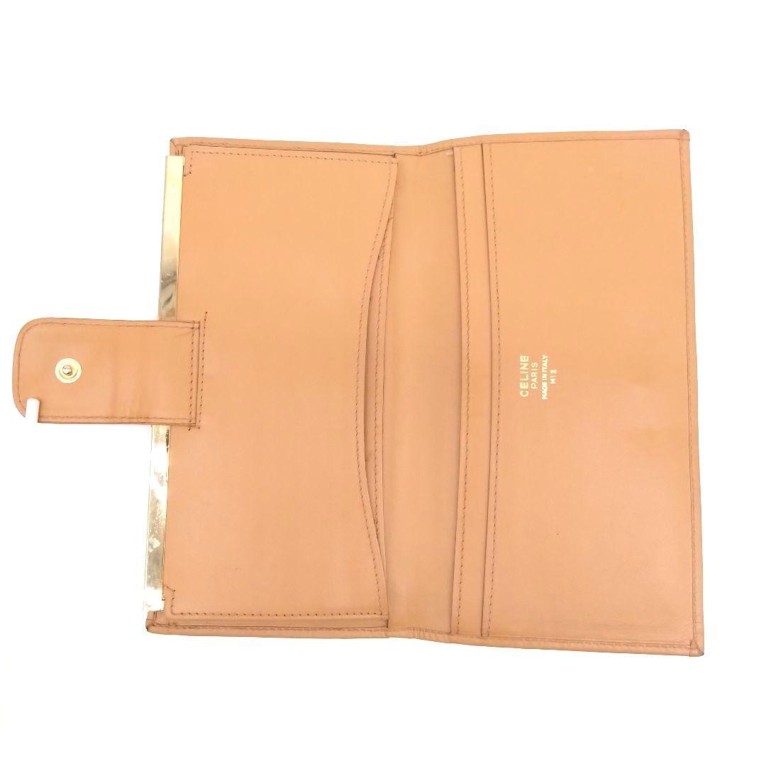 CELINE M12 長財布 がま口 マカダム柄 ヴィンテージ ブラウン