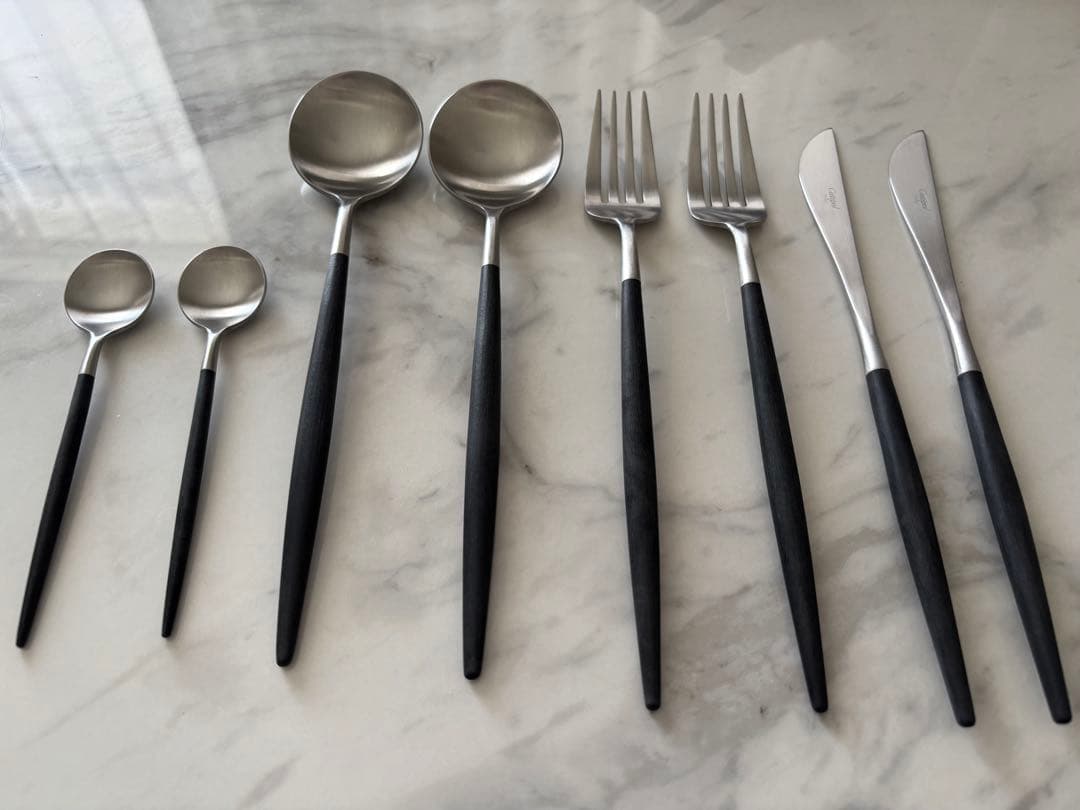 クチポール ゴア ブラック シルバー ディナーセット&ティースプーン