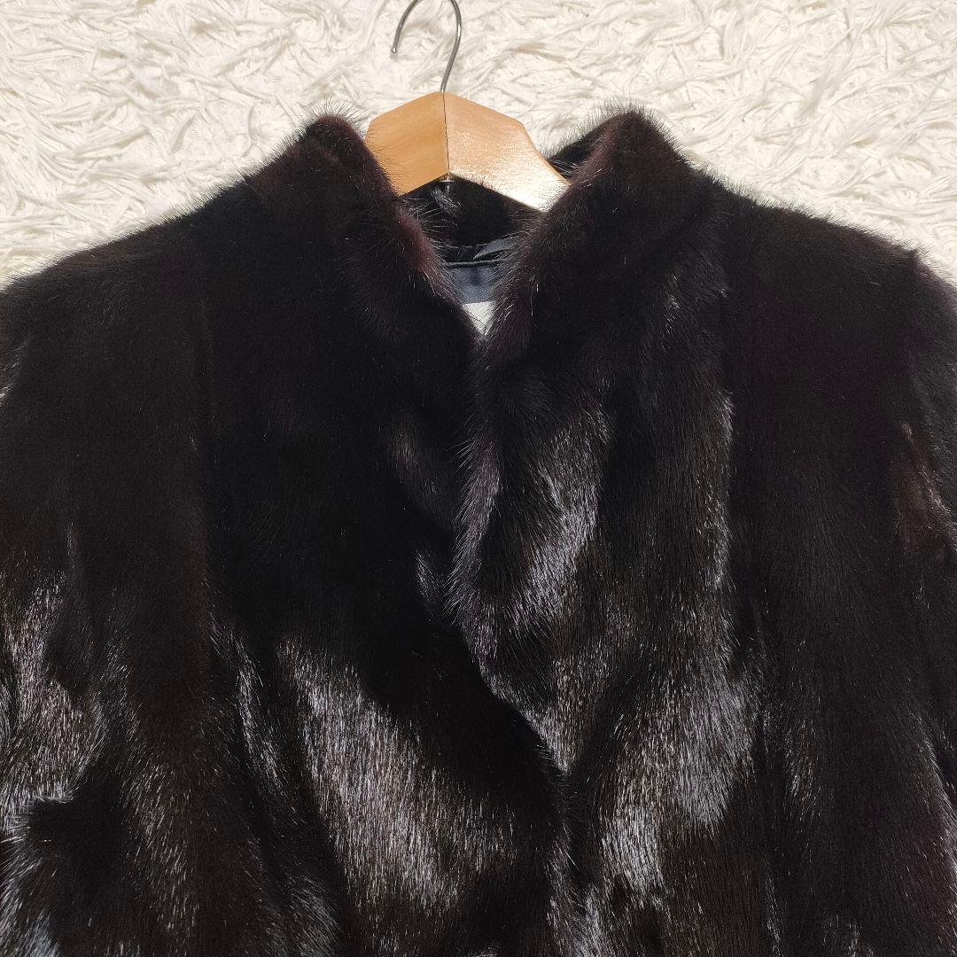 SAGA MINK サガミンク　毛皮コート　ファーコート　本毛皮　黒　ブラック