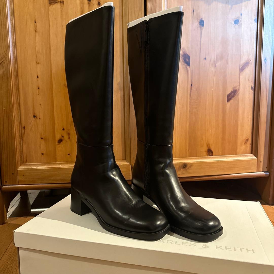 CHARLES & KEITH ブラックロングブーツ