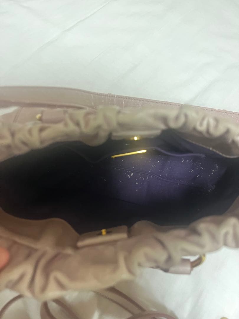 ピンク ギャザー付きハンドバッグ miumiu