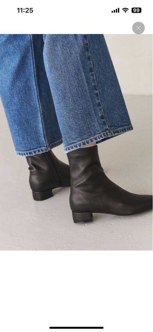 LE TALON 3㎝フレンチスクエアフィットショートブーツ