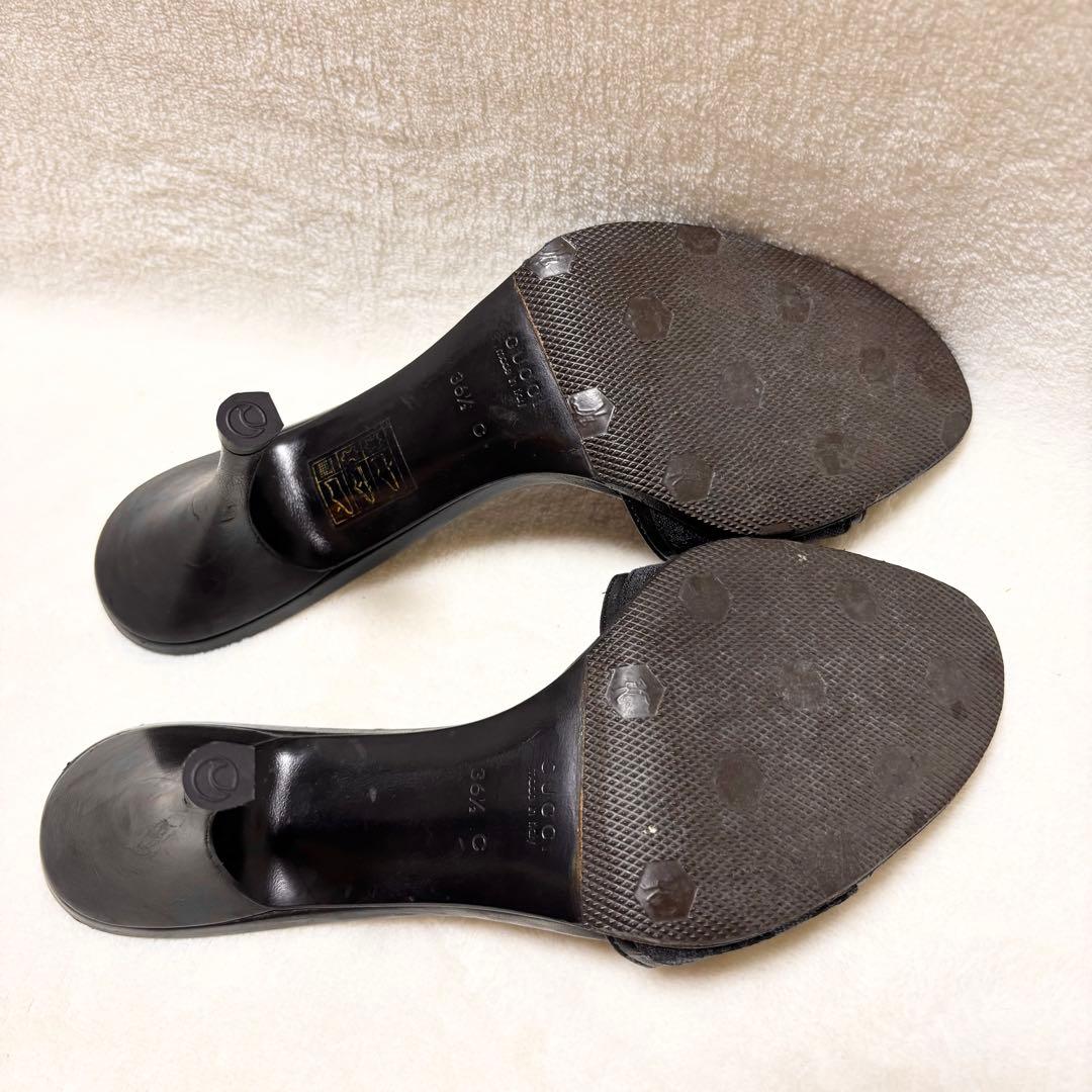 GUCCI ブラック ハイヒール ミュール 36 1/2