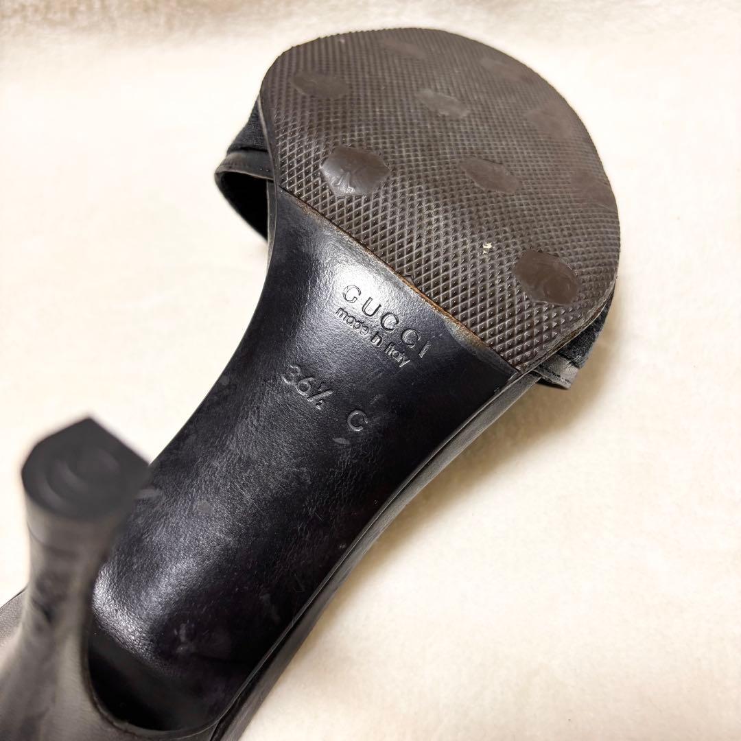 GUCCI ブラック ハイヒール ミュール 36 1/2