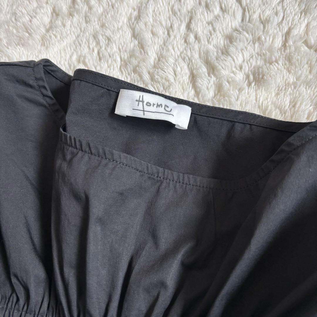 Hormeホルメ　キャンディスリーブシャーリングブラウス　サイズフリー黒　完売品