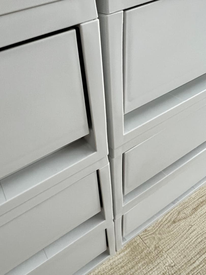 無印良品　ポリプロピレンケース・引出式・浅型・ホワイトグレー