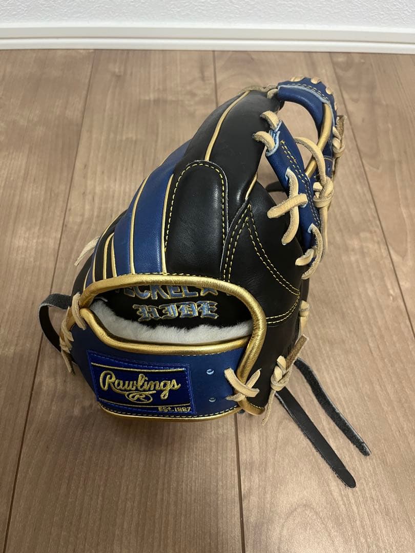 Rawlings ウィザード　軟式グローブ 黒/青/金