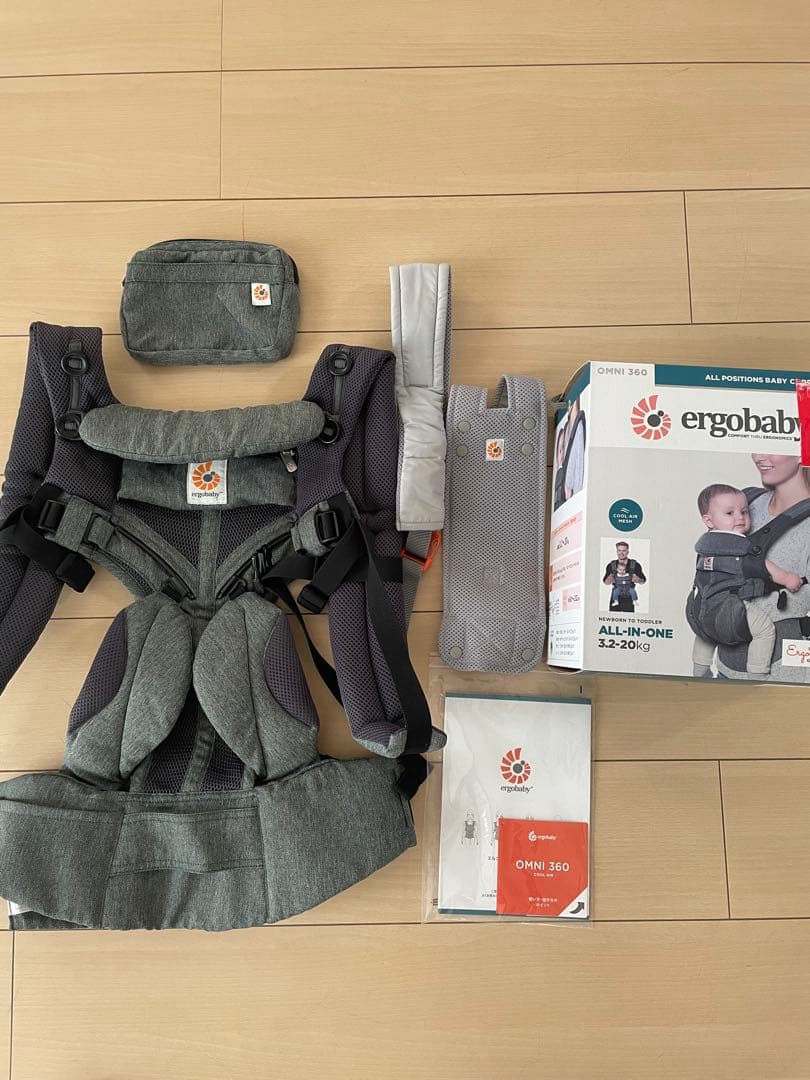 【美品】エルゴ オムニ360 クールエア メッシュ グレー 抱っこ紐