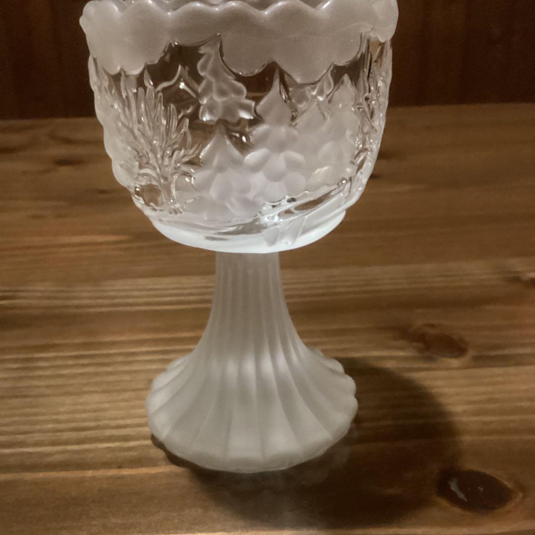 ヴィンテージ ワルサー グラス フロスト キャンドルホルダー 【ドイツ製】