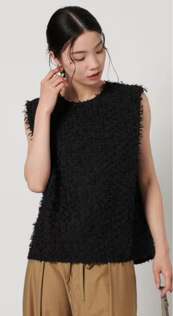 【美品】【WEB限定】フリンジ ノースリーブブラウス ―ウォッシャブル―