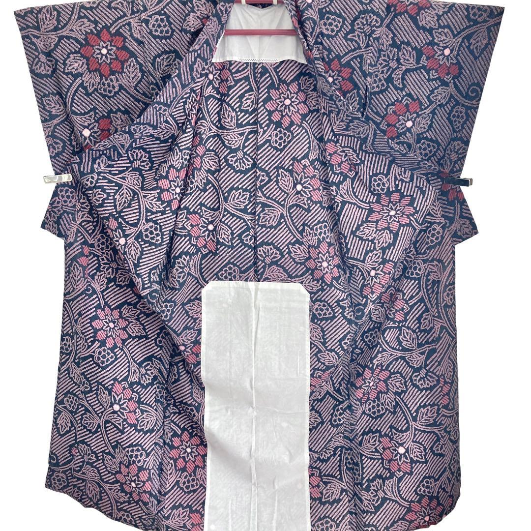 ★みっこ ★™️91/33 身丈160 濃グレー ピンク 有松絞り 絞り浴衣