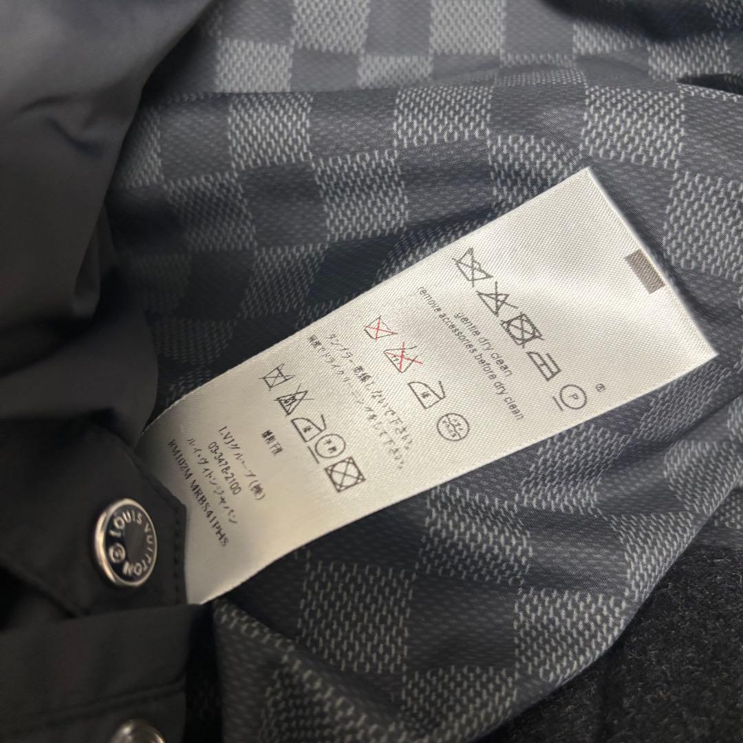 LOUIS VUITTON ブラックデタッチャブル レザー切替ダウンジャケット