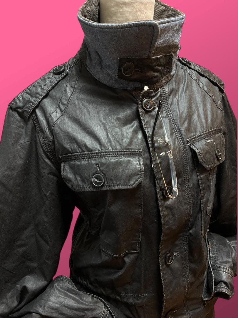 激レアy2k Levi'sベルト 光沢ハイネックジャケット 平成ギャル グランジ