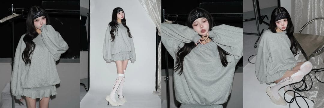 ダーリッチ darich カラーラメスウェットプリーツミニスカート ピンク FL