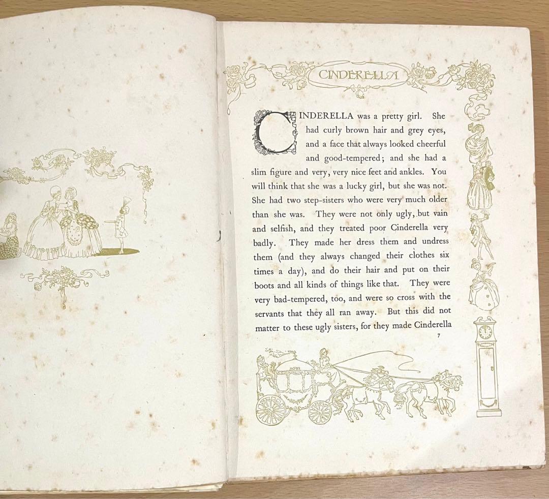 NO210 レア 超希少 アンティーク 古書 洋書 絵本 グリム童話 シンデレラ
