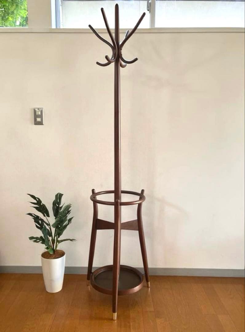 秋田木工　コートハンガー　曲木　レトロモダン　北欧スタイル　ヴィンテージ