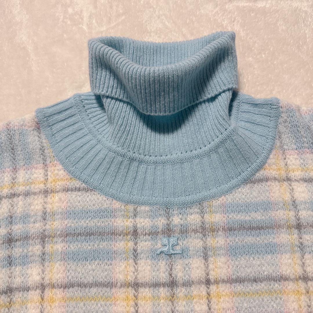 courreges クレージュ ニットワンピース ニット ロゴ ロゴワンピース