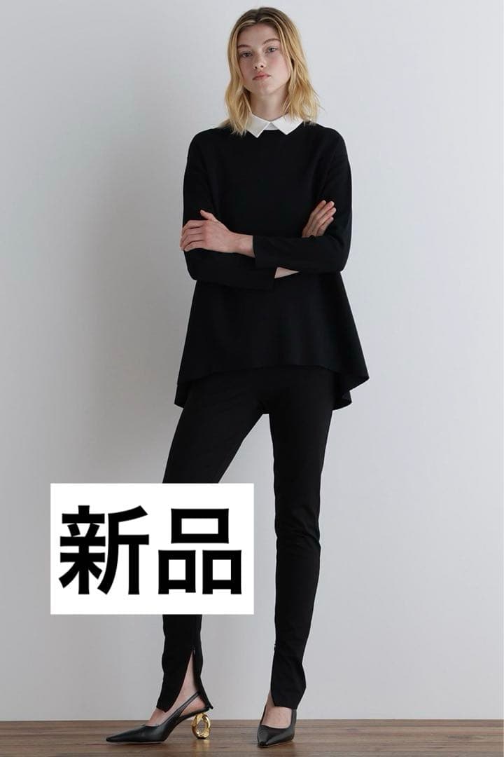 LE PHIL新品⭐️襟付きフレアニットチュニックニットポロシャツラガーシャツ