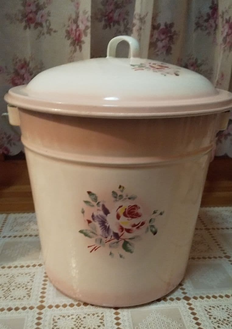 ⭐️値下げ⭐️イマン imane プリンセスローズ ピンク ホーローバケツ