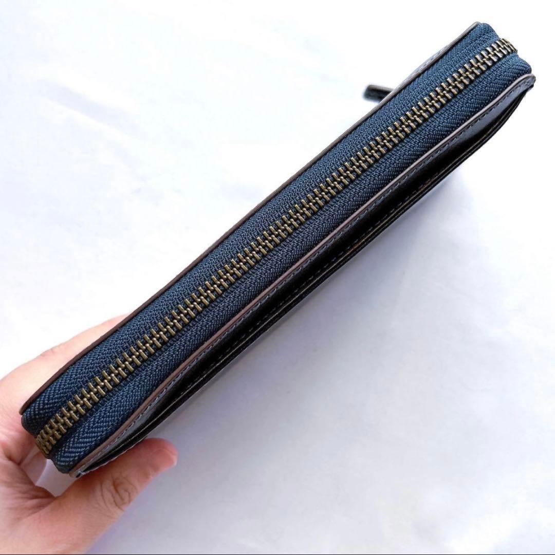 【美品】DAKOTA ダコタ トリコローレラウンドファスナー長財布 ブラック 黒