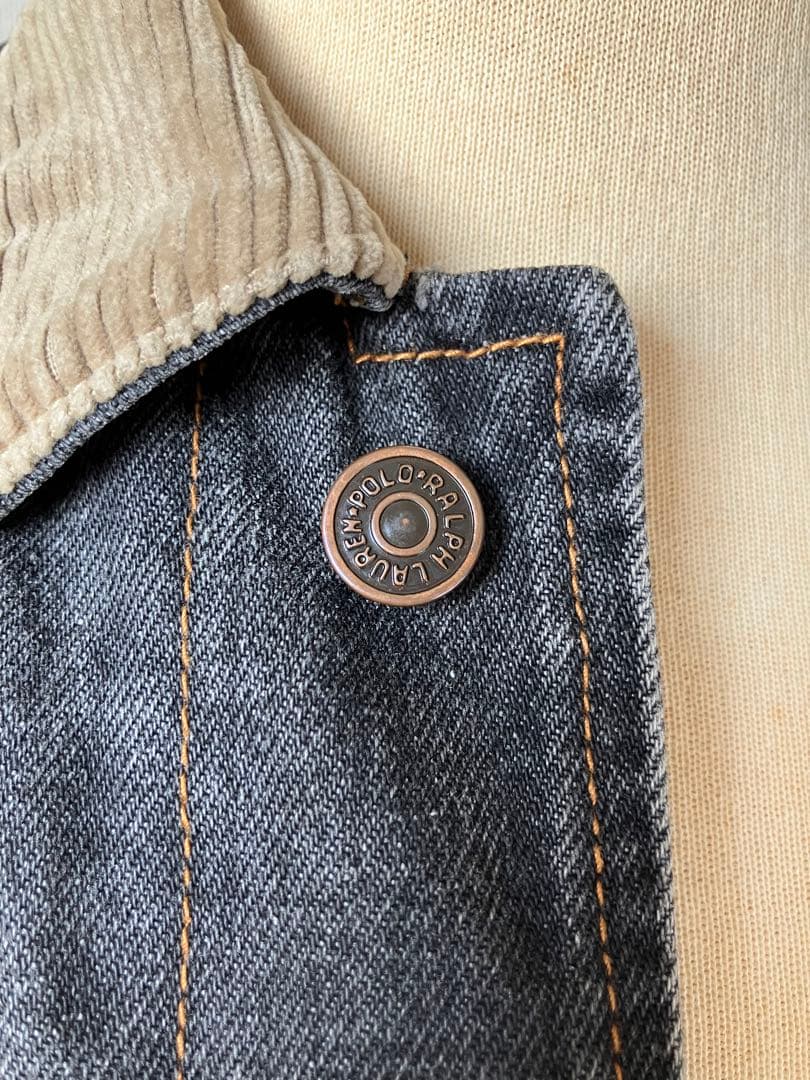 希少 80s　RALPH LAUREN　デニムジャケット　白タグ　コーデュロイ