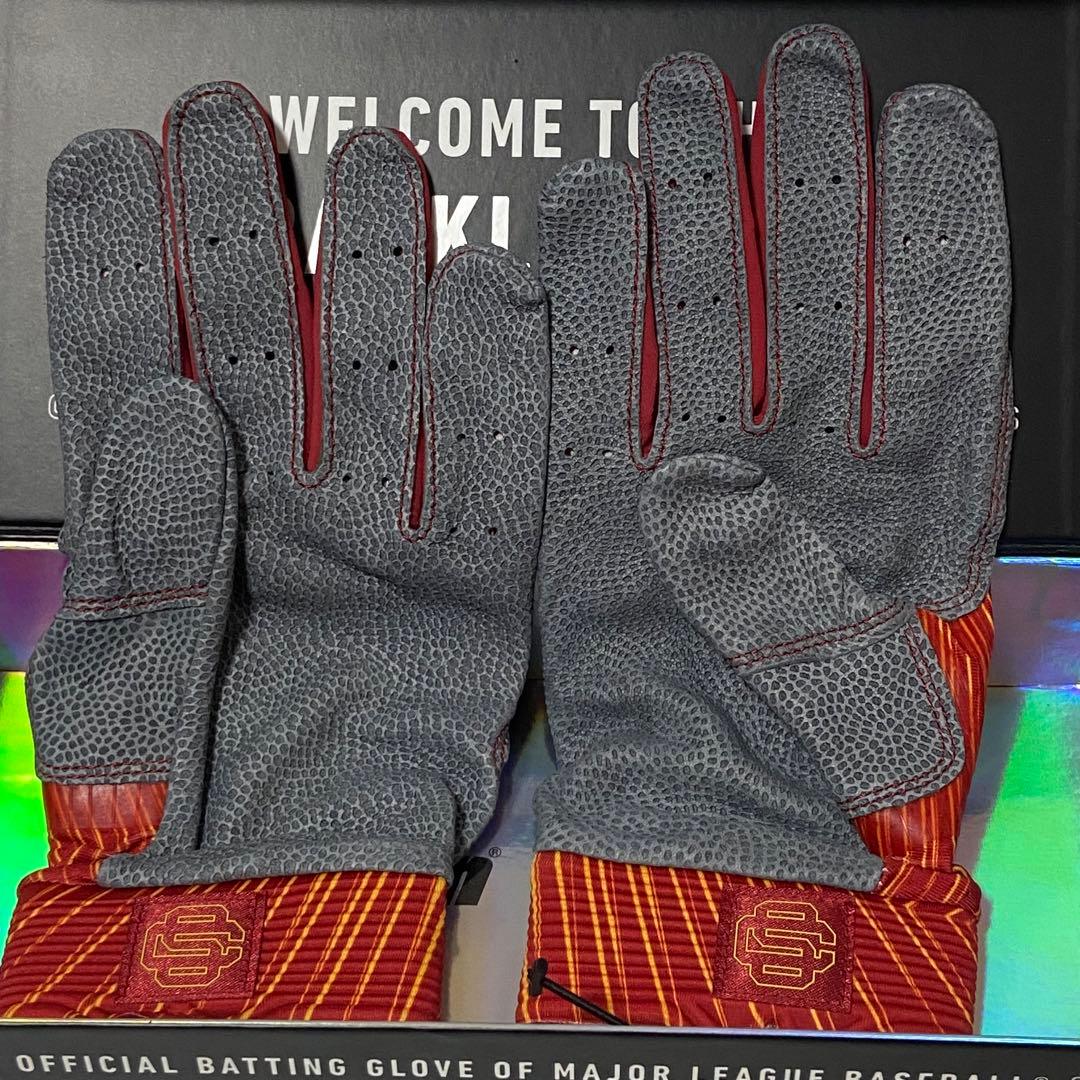 NIKE ハラチ エリート オレンジ×グレー Lサイズ バッティンググローブ