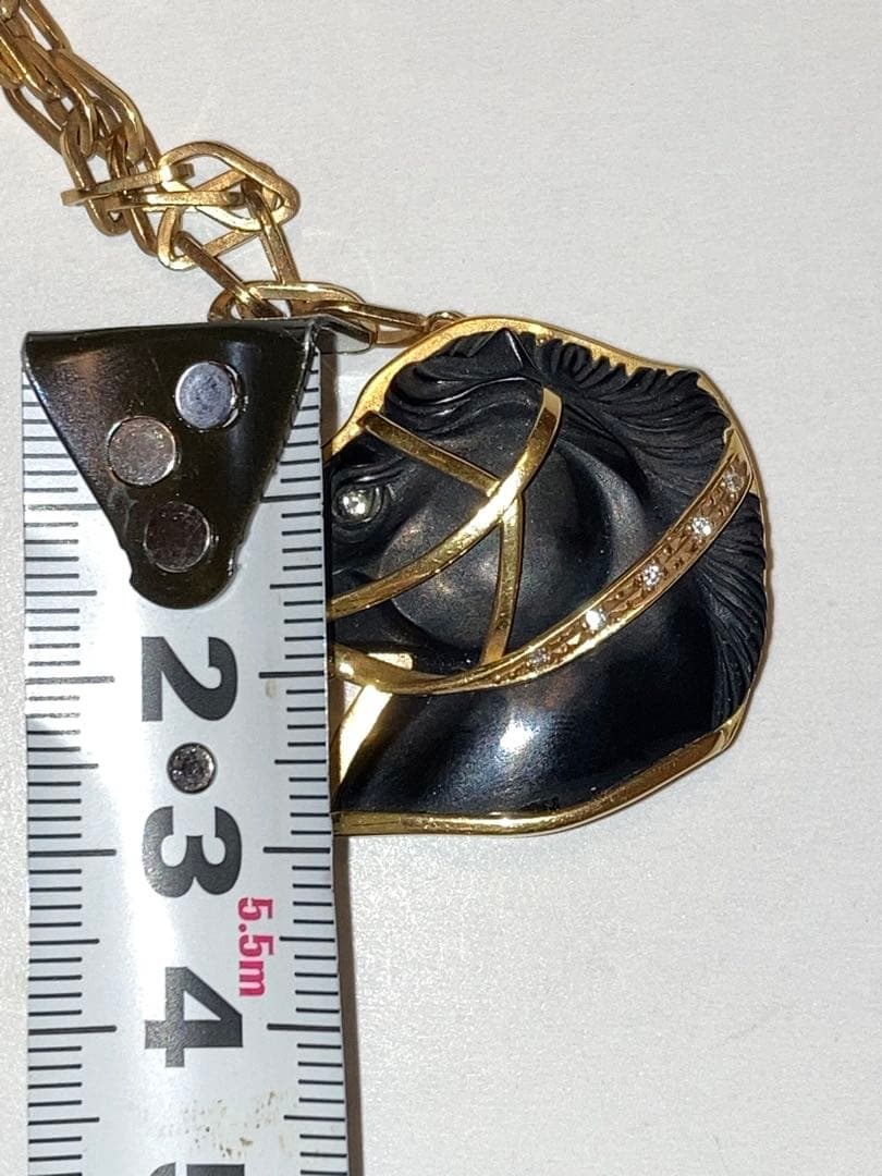 ［希少］K18 金18 ダイヤ ブローチ 馬