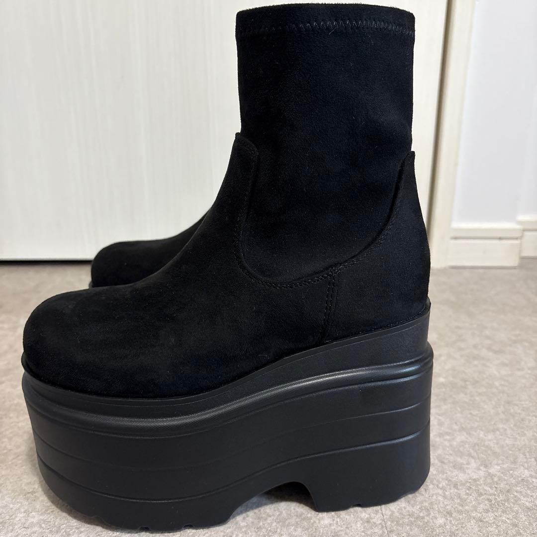 【R&E】ボリュームソールストレッチショートブーツ