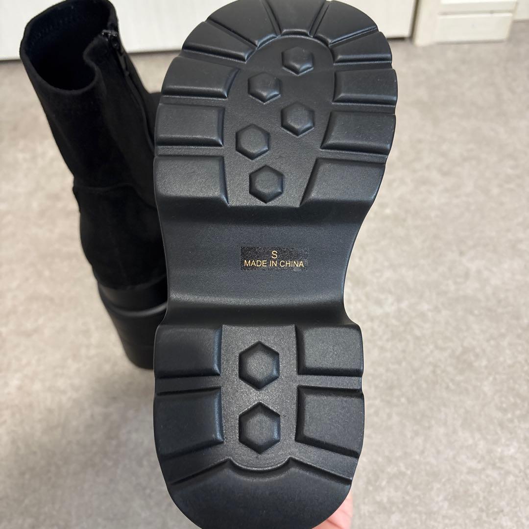 【R&E】ボリュームソールストレッチショートブーツ