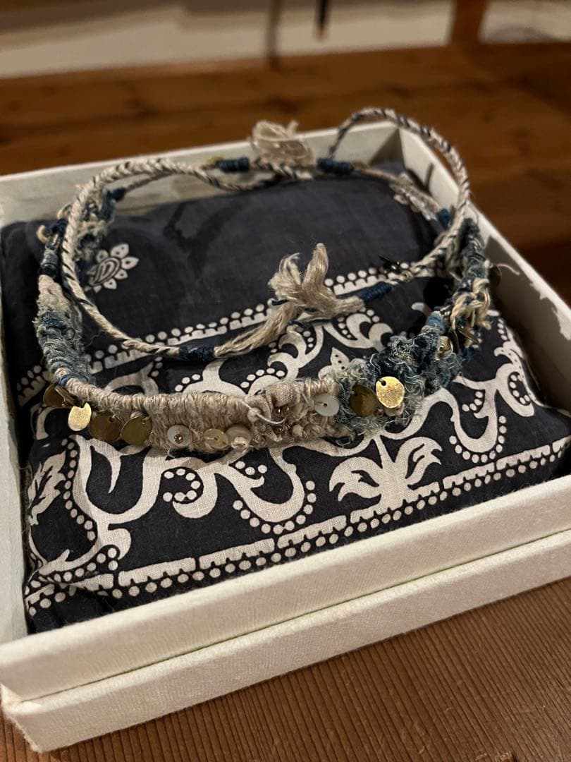 ⭐︎週末限定⭐︎45R 藍裂き織りチョーカー