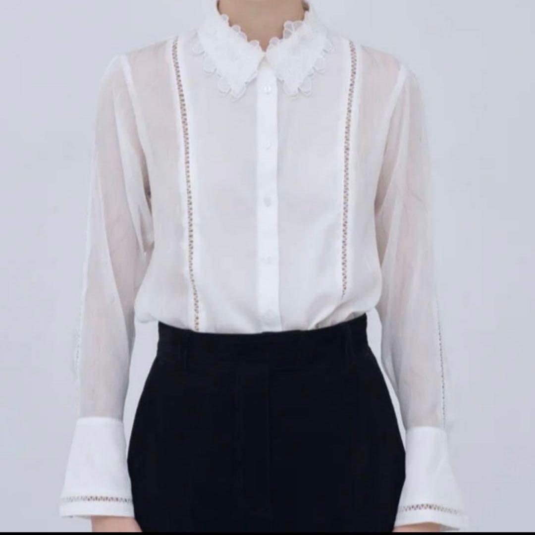 トップス laubeblanc OrchidEmbroideredCollarShirt