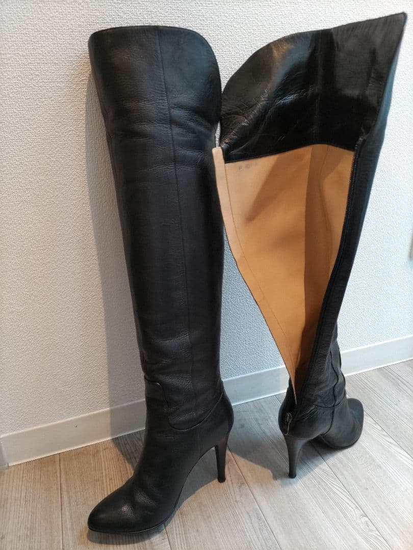 ダイアナ　黒 ニーハイブーツ 9センチヒール　24センチ