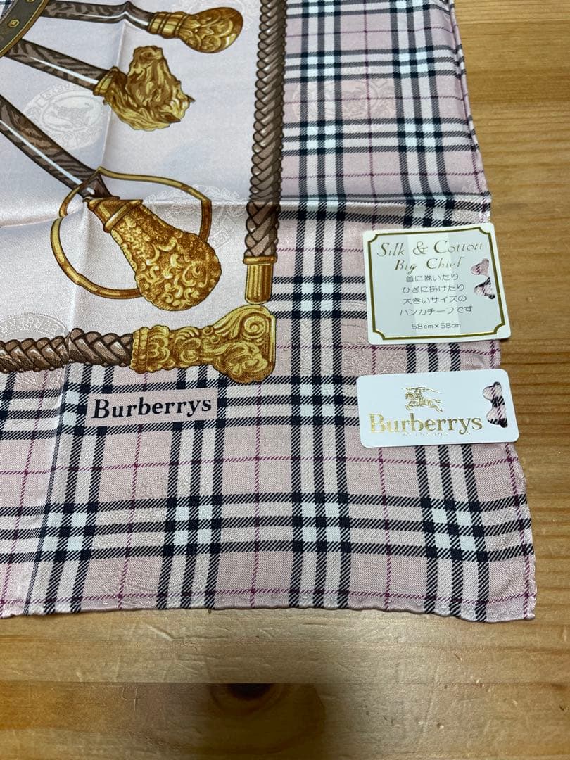 シルク&コットンBurberrys ハンカチ ーフ3枚セット