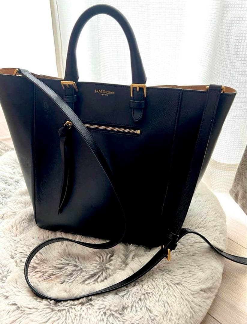 J&W Davidson ブラックレザートートバッグ