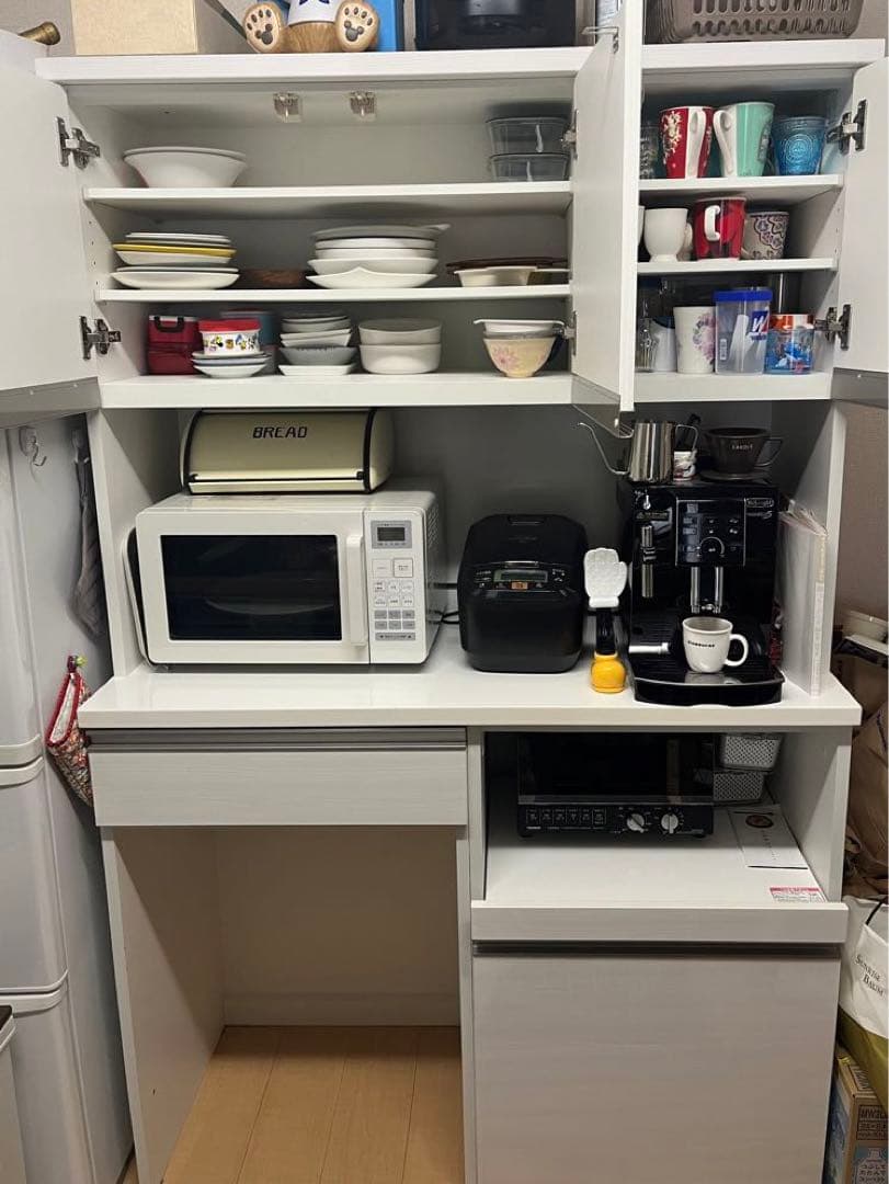 ニトリ　キッチンボード　食器棚ホワイト　リガーレ120 ゴミ箱付き