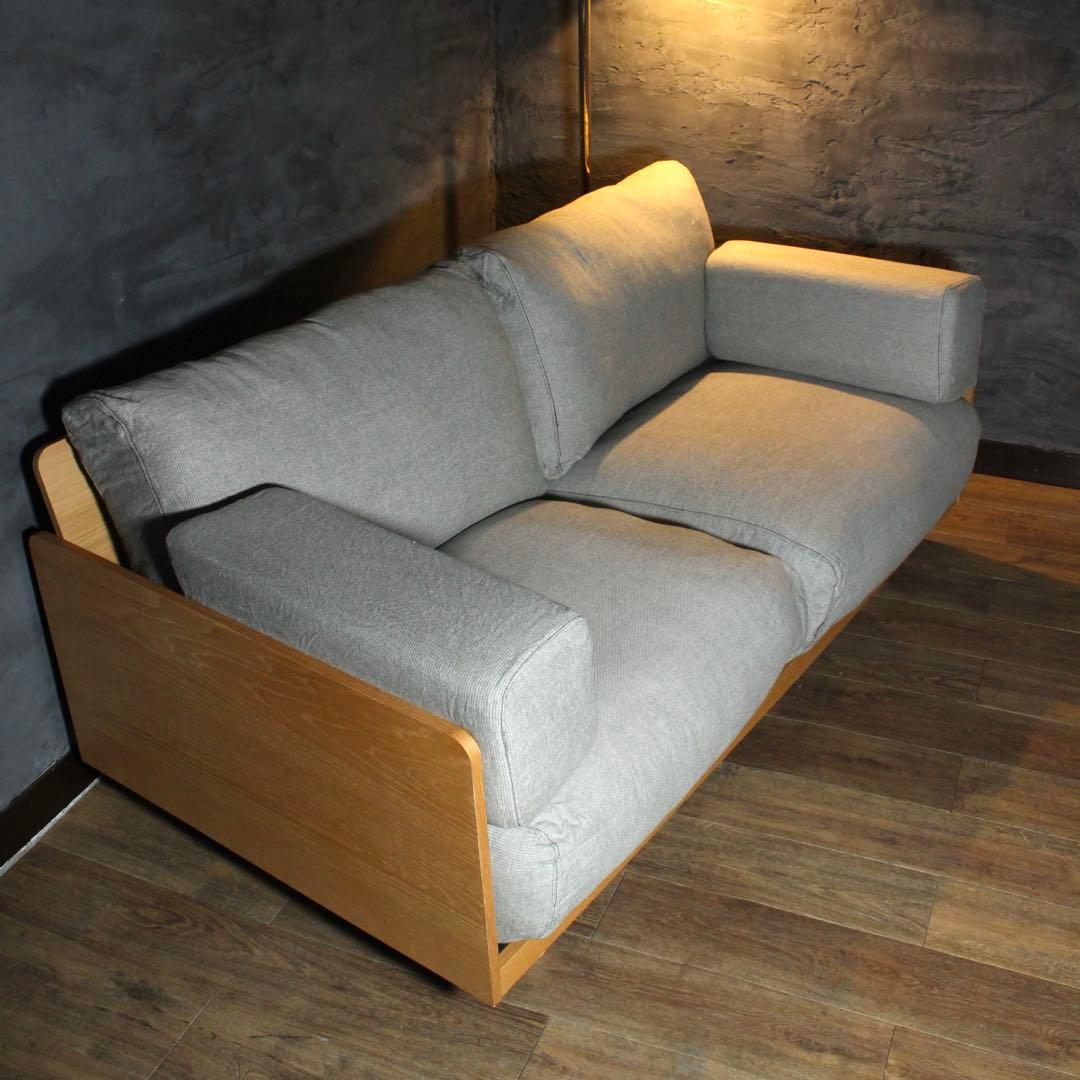 首都圏送無料〜無印良品 奇跡の低価格 極上フェザー ソファ オークフレーム