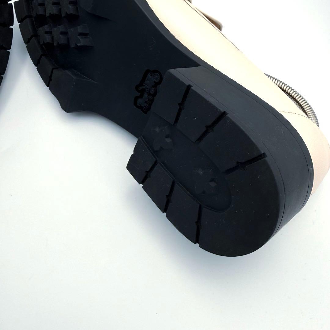 【極上品】COACH 厚底ローファー ホワイト レザー かわいい カジュアル系