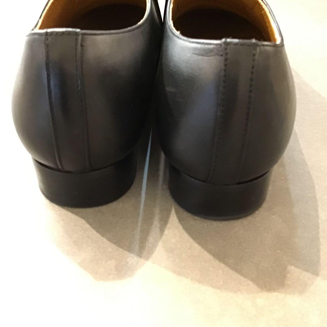 chausser ショセ＊黒　スリッポン キャップトゥ シューズ　革靴　39