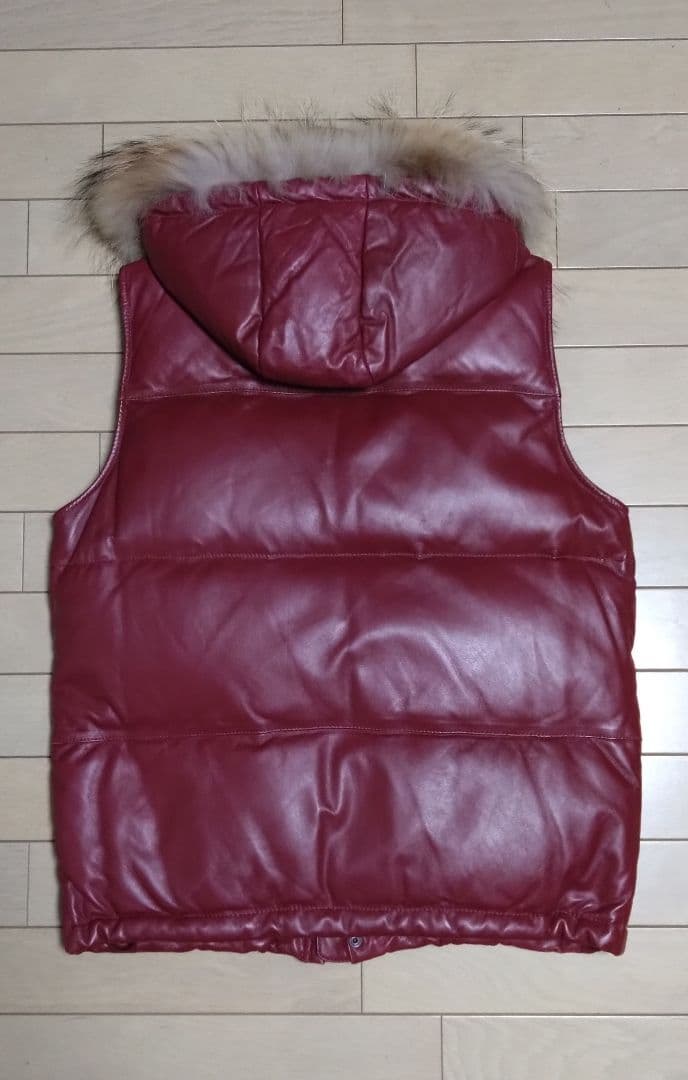 極美品■WIND ARMOR NICHIWA ラムレザー ダウンベスト■Ｍ