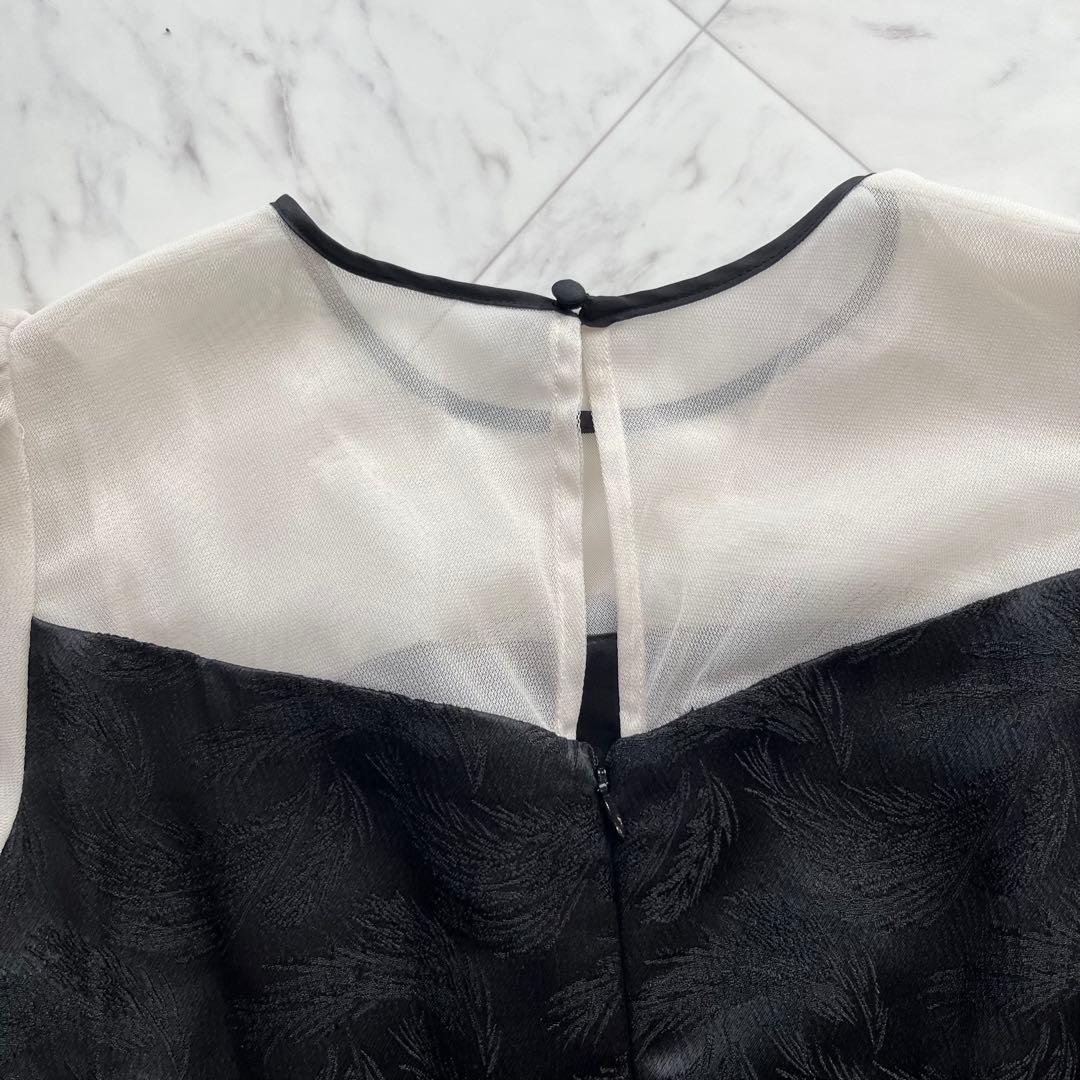 美品✨kana チュール パフスリーブ ワイドパンツオールインワン ブラック　S