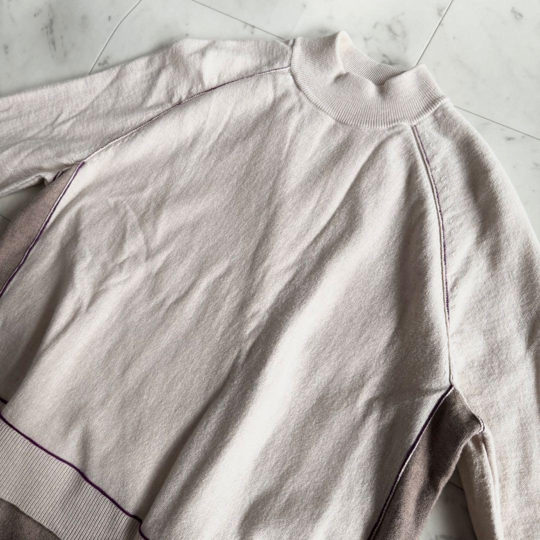 PS ポールスミス　洗える　長袖ニットワンピース　コットンウール　ドッキング