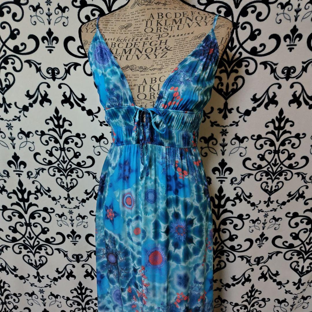 Desigual ネイビーレイヤード刺繍スカート試着のみ美品 リゾートワンピース