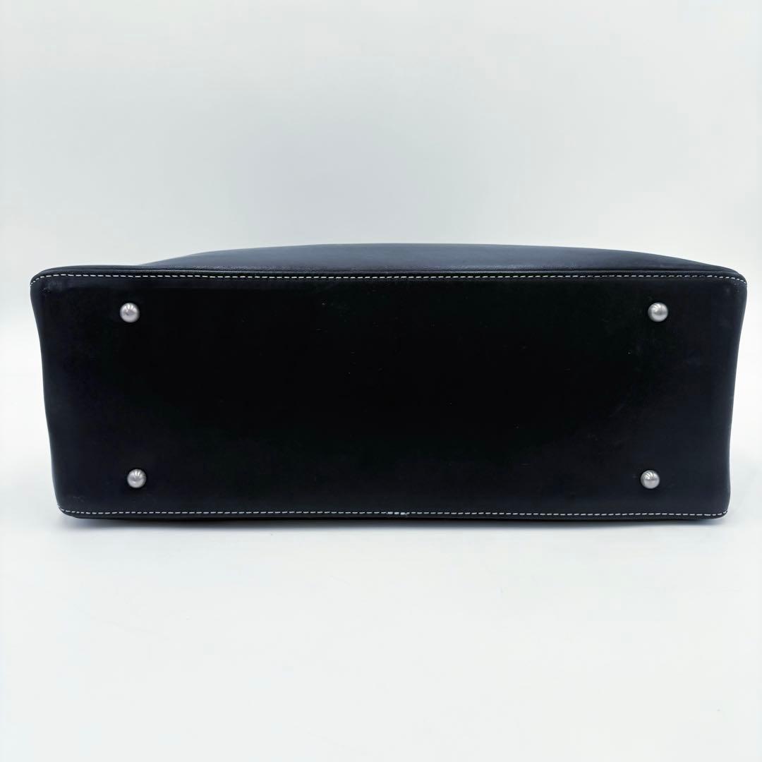 【美品】キタムラ ビジネスバッグ トートバッグ A4収納可 ネイビー 保存袋付