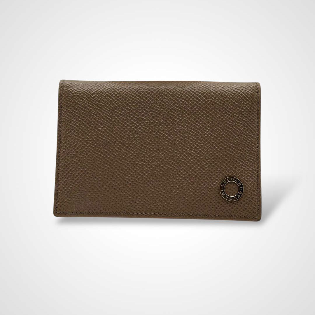 極美品✨BVLGARI ブルガリ 名刺入れ レザー グレージュ 本革 ビジネス