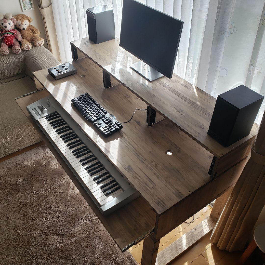 DTMデスク　S-152-70　350　3Uラック付き　キーボード