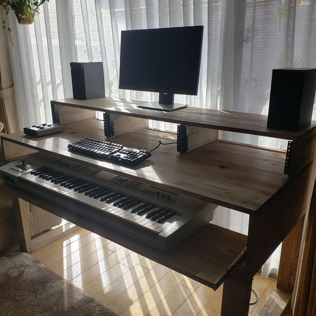 DTMデスク　S-152-70　350　3Uラック付き　キーボード