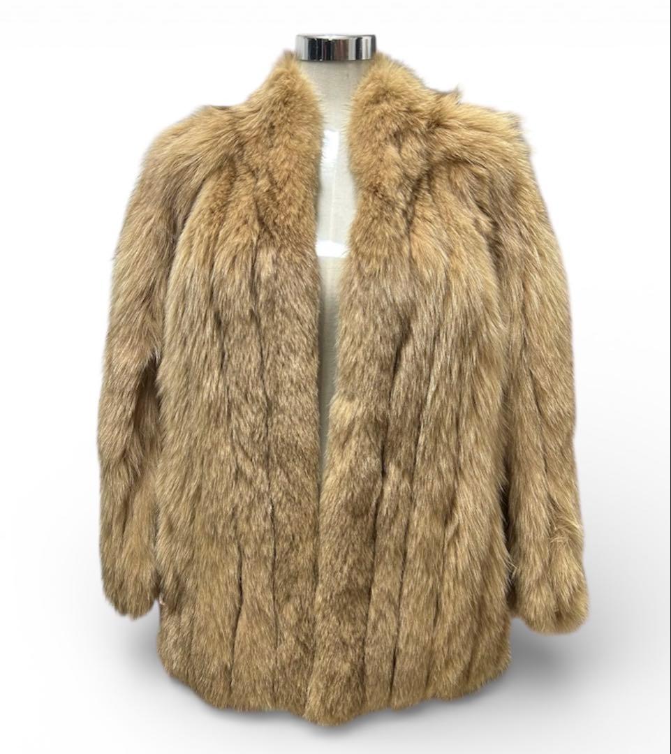 極美品 SAGAFOX ライトブラウン フォックス ファーコート リアル 本毛皮