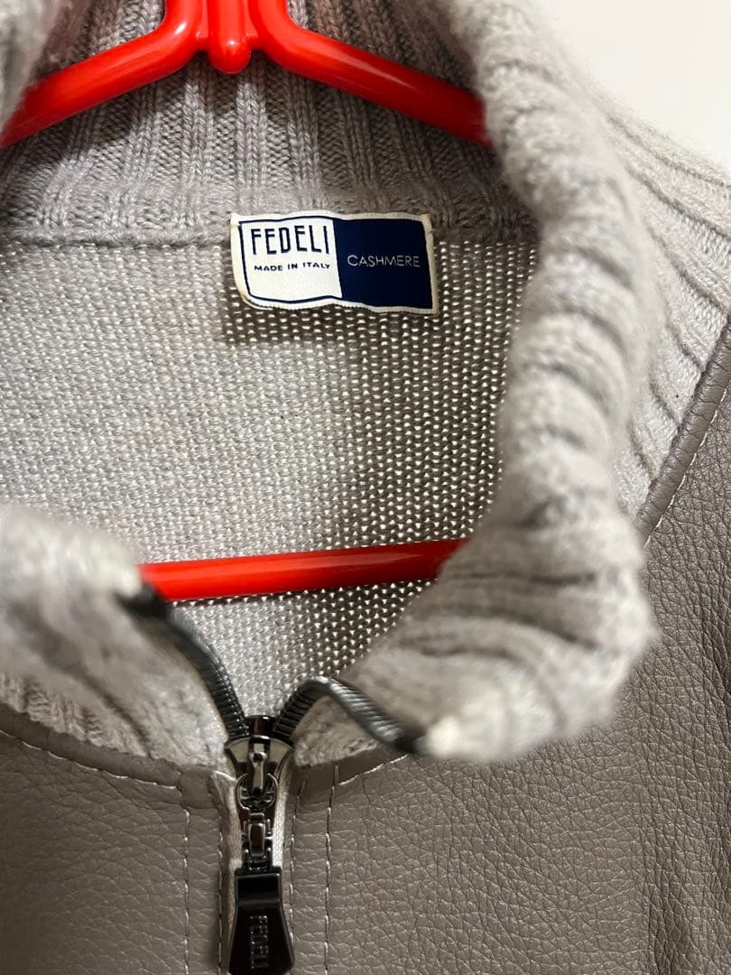FEDEL ニット革ブルゾン　カシミヤイタリア製